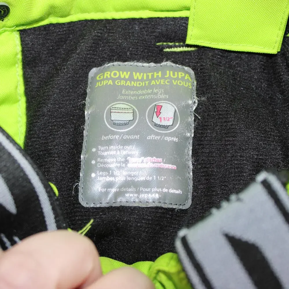 Jupa Ski Bibs Boy 10 Green Bib Salopettes Waterproof Insulated Winter Snow Pant